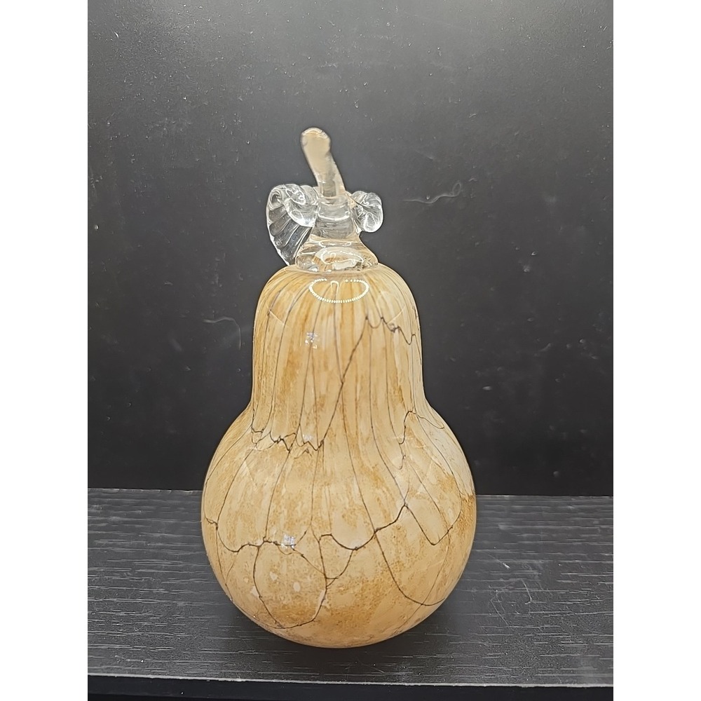 Handmade‎ Polish Art Glass ZORZA Large Pear 6.5" Paperweight - Picture 2 of 4